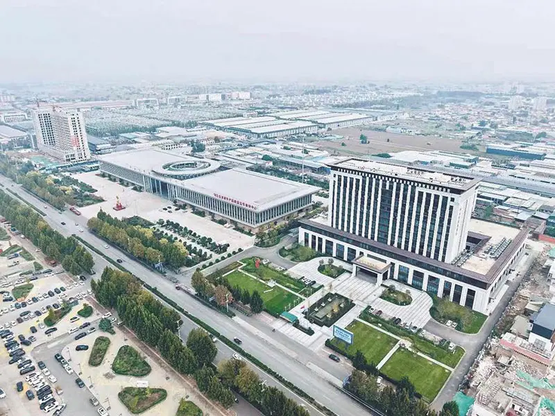 Aerial view of Yongnian Fastener Expo Center in Handan, China