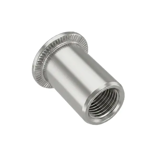 Flat head round body rivet nuts