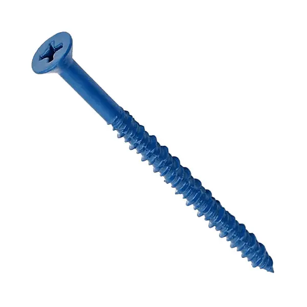 Blue Flat-Head Phillips Concrete Screw Anchors