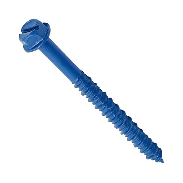 Blue Slotted Hex Washer-Head Concrete Screw Anchors