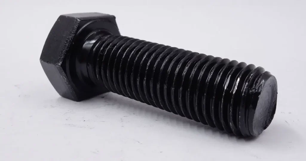 Black oxide fully threaded hex bolt for machinery fastening applications