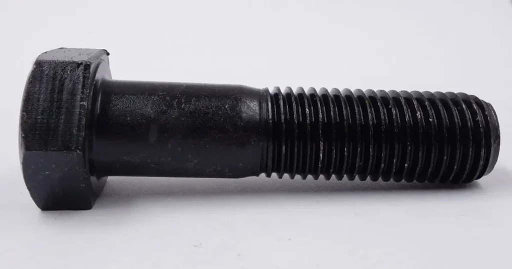 Black oxide high strength hex head bolt for heavy industrial machinery fastening