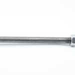 Long partially threaded carriage bolt with hex nut for heavy duty timber fastening