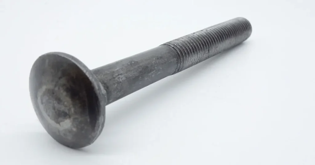 Plain finish carriage bolt with round head and square neck for structural timber fastening